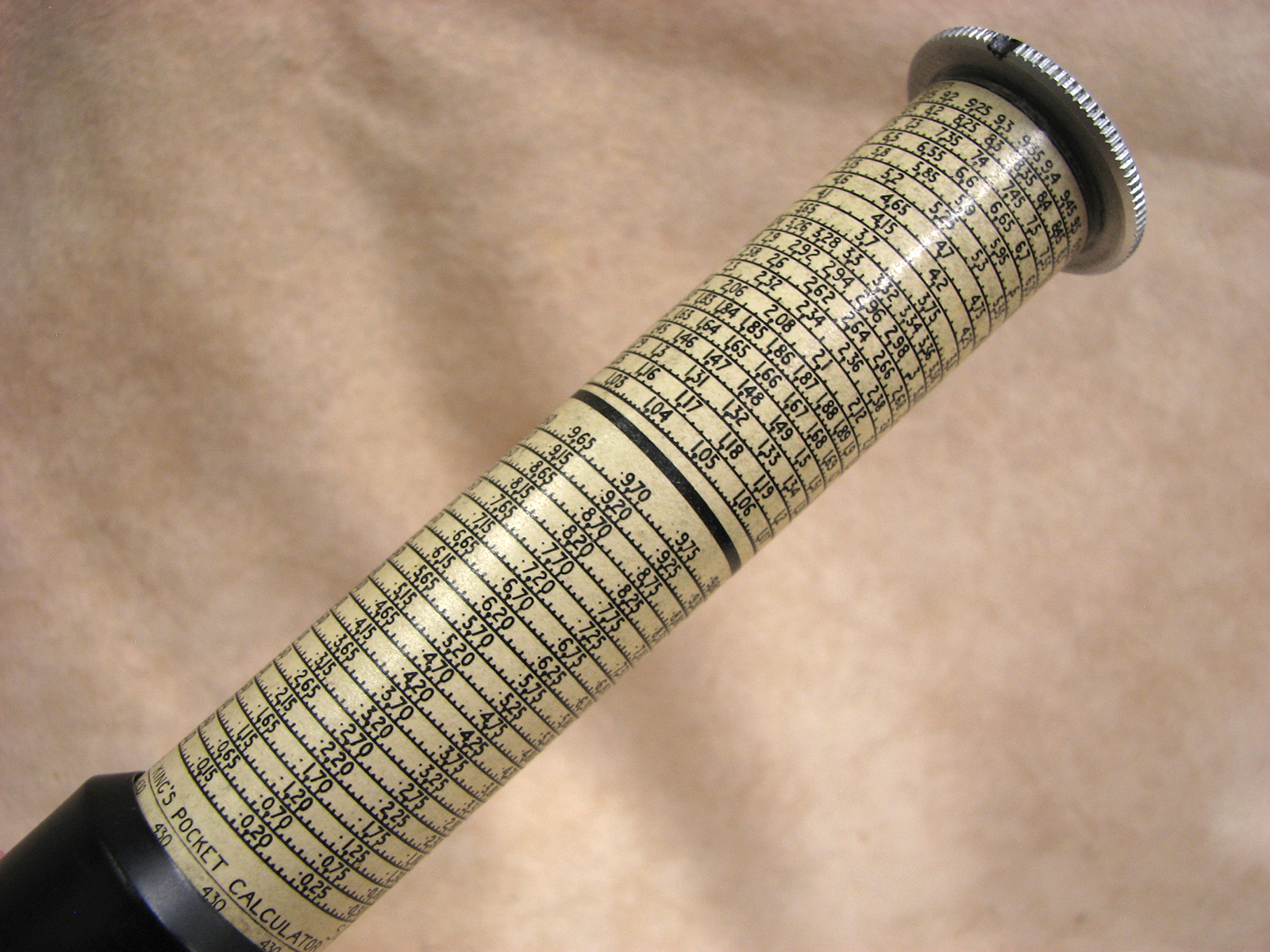 Early 1950s Otis King Model L type B cylindrical slide rule and calculator